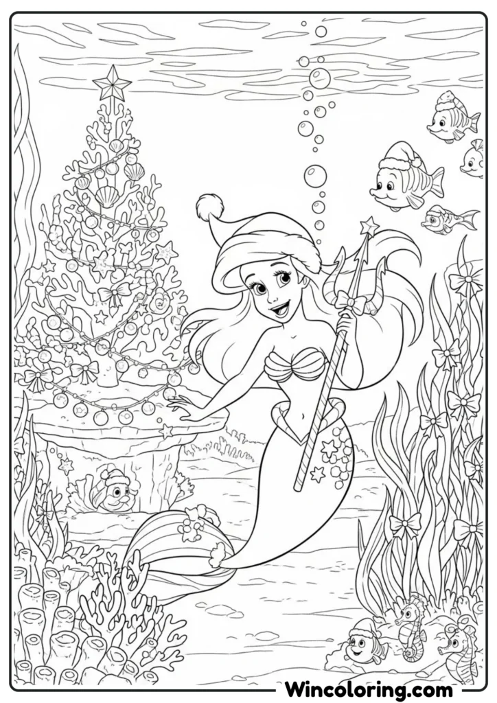 Ariel Christmas Underwater