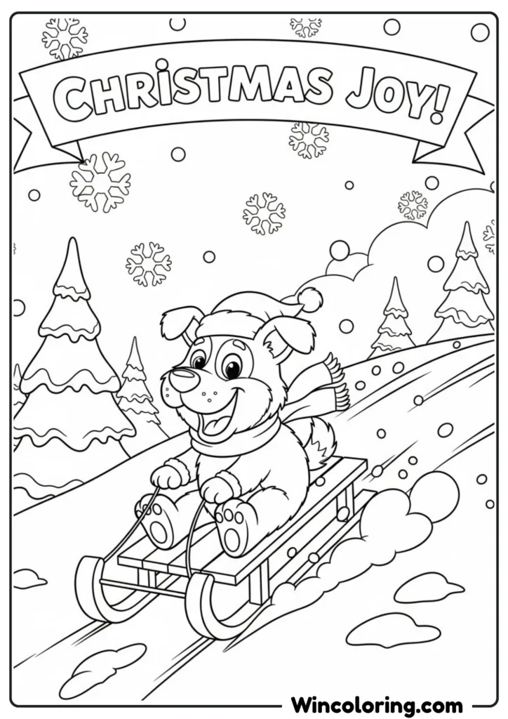 Cartoon Dog Sledding