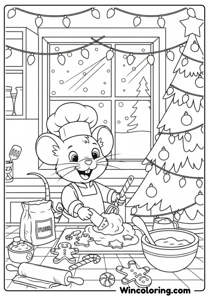 Cartoon Mouse Cooking