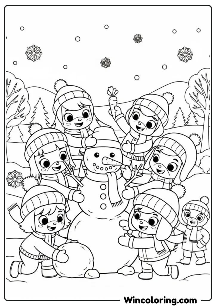 Cartoon Snowman Building