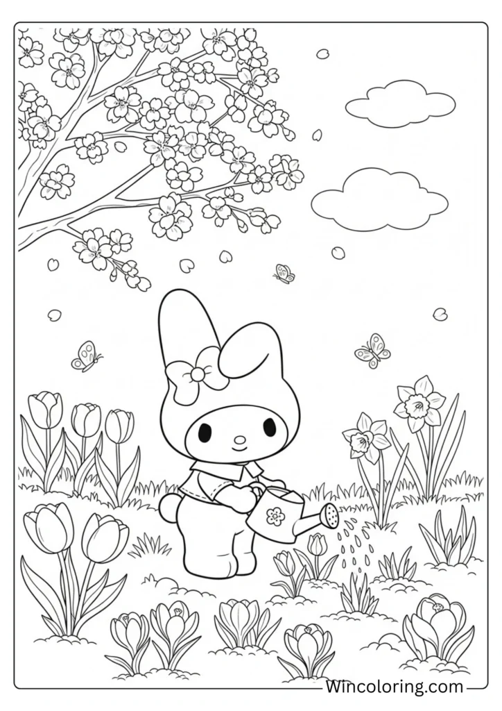 Cute My Melody in March Garden