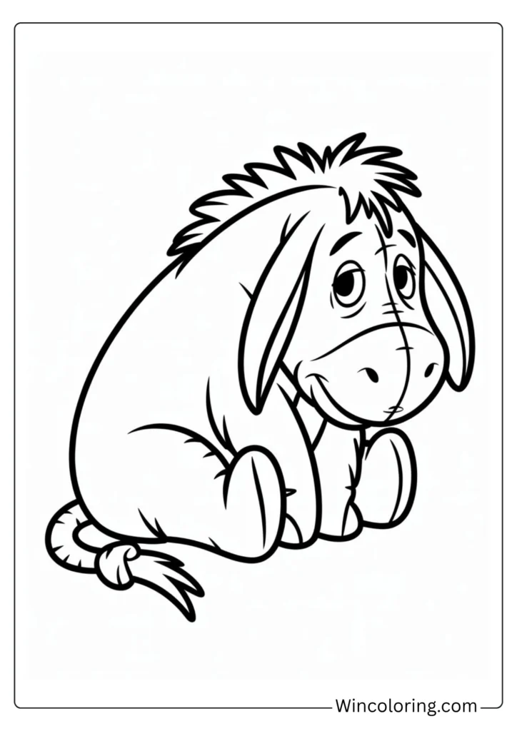 Eeyore coloring page sad donkey Winnie the Pooh