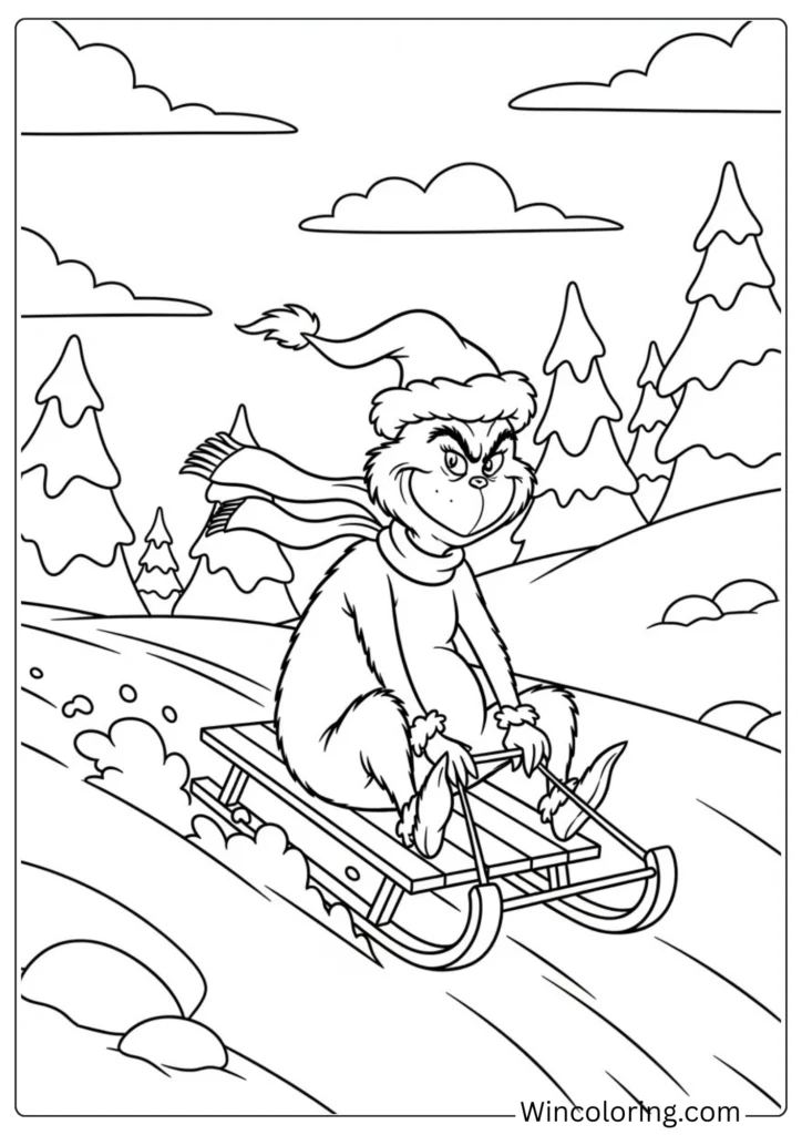 Grinch Sledding