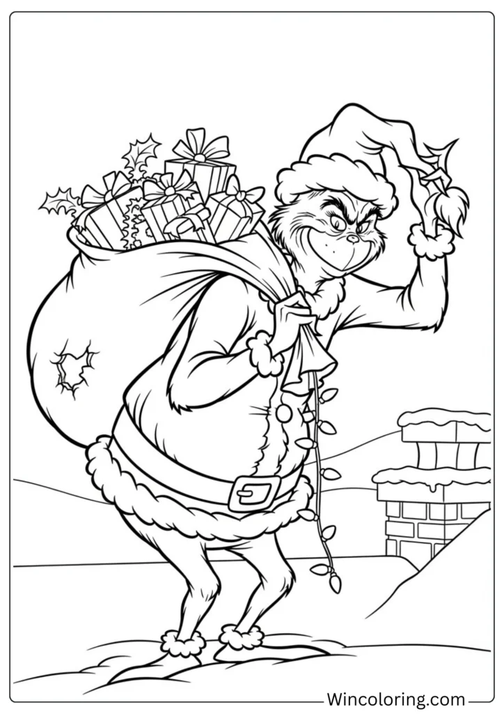 Grinch in Santa Outfit