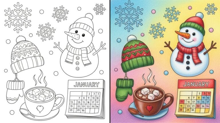 January Coloring Pages