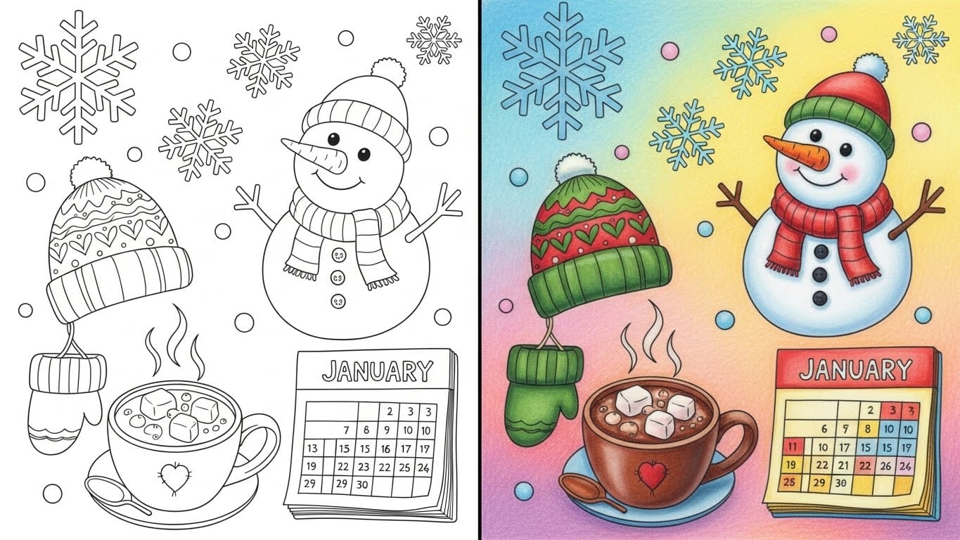 January Coloring Pages