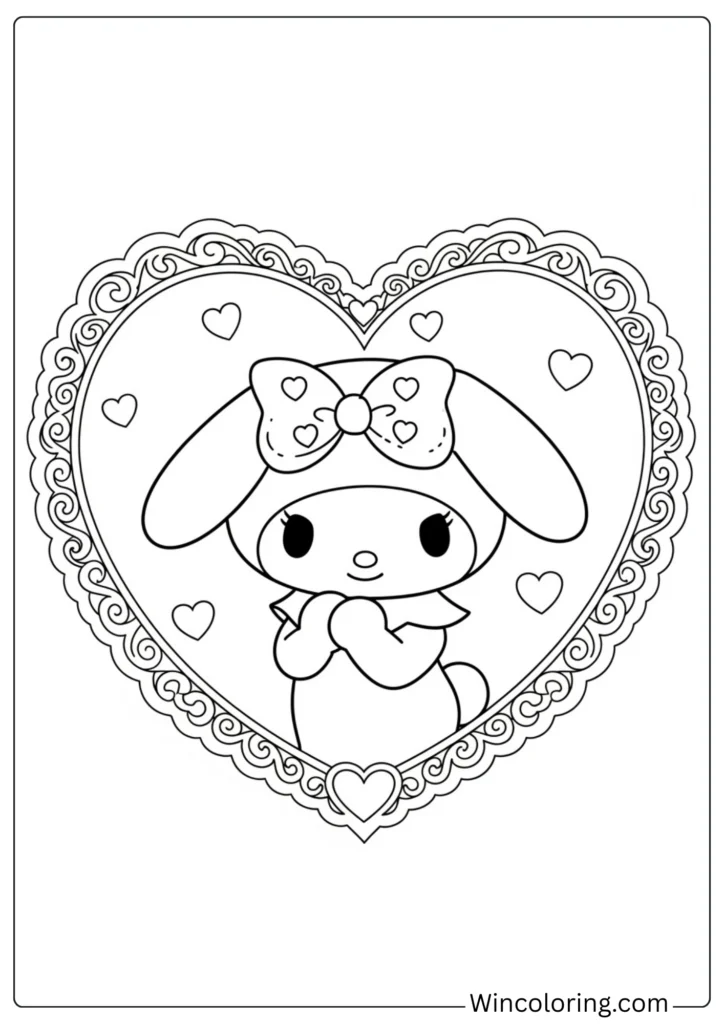 My Melody in Heart-Shaped Frame