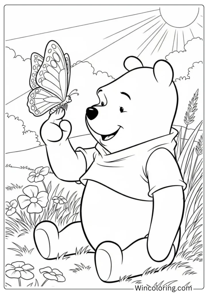 Pooh with Butterfly