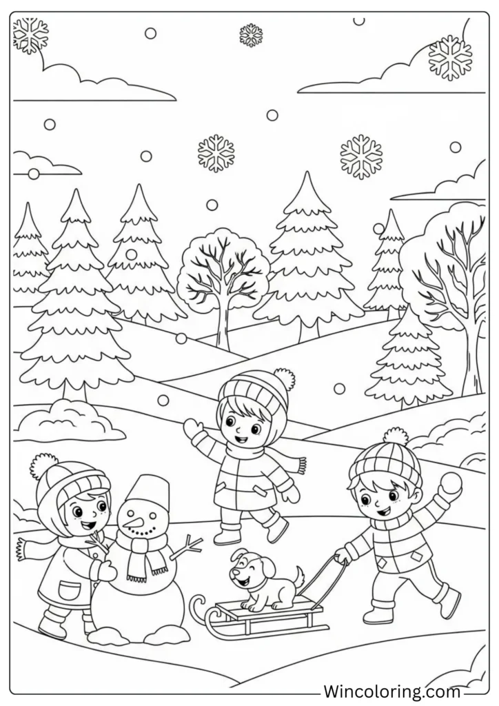 Snowy Landscape Kids