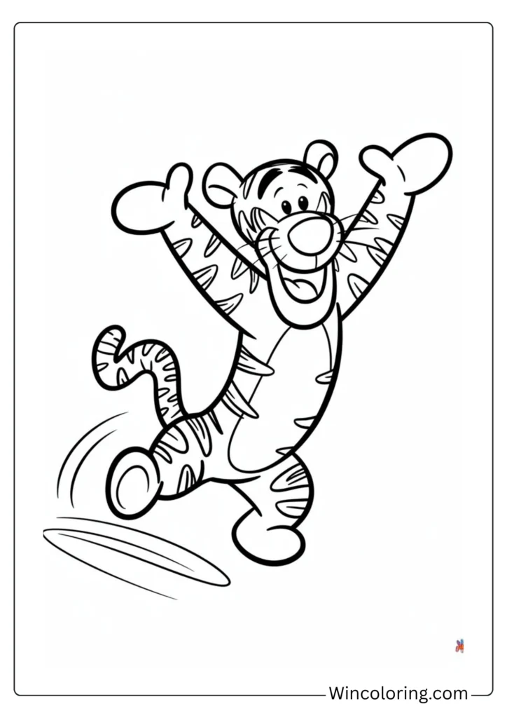 Tigger bouncing coloring page Winnie the Pooh