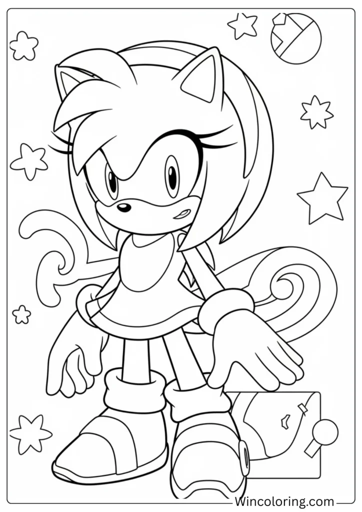 Amy Rose Coloring Page