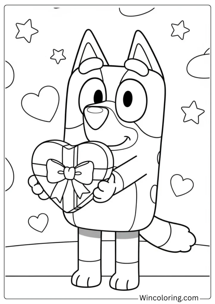 Bluey Giving Valentine Gift