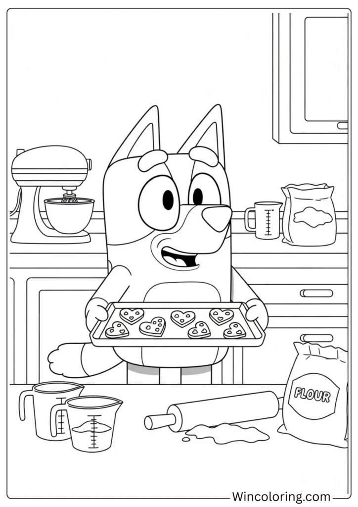 Bluey Making Heart Cookiesv