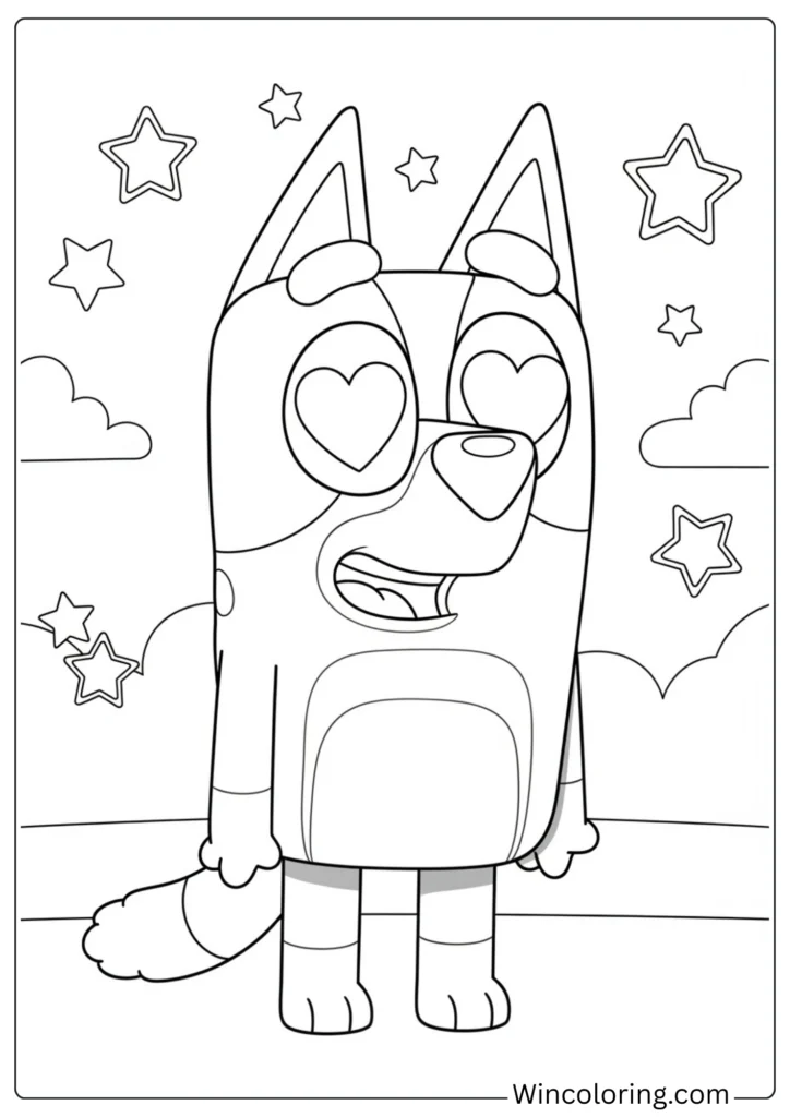 Bluey with Heart Eyes