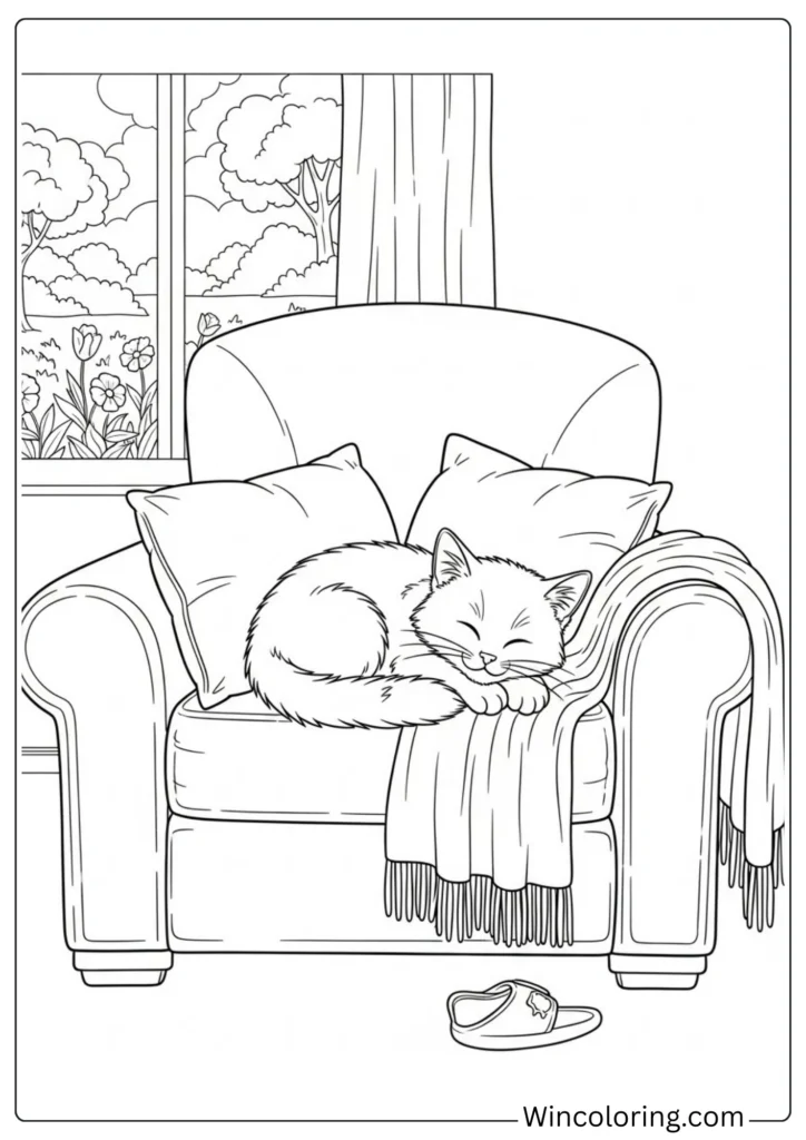 Cat Sleeping in a Cozy