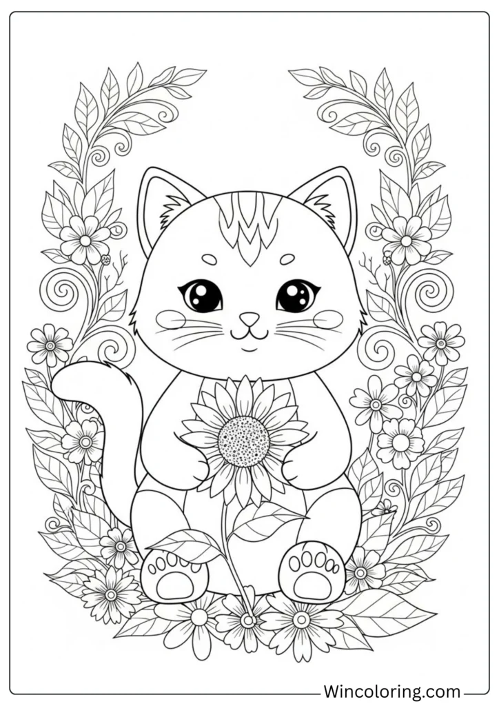 Cat with Flower