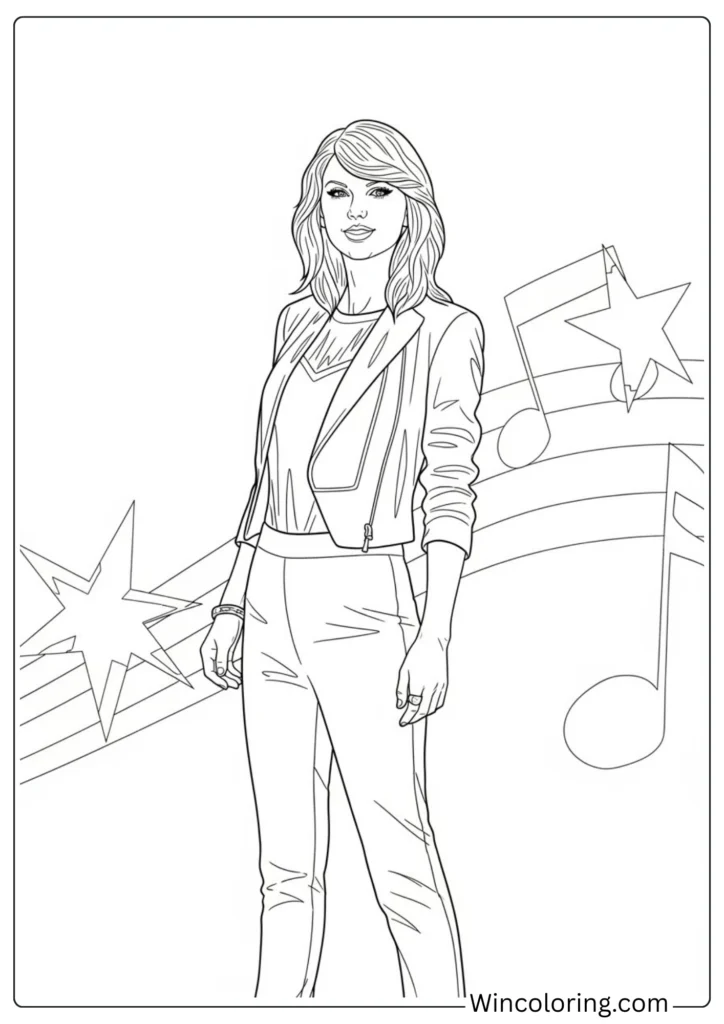 Free Taylor Swift Coloring Page