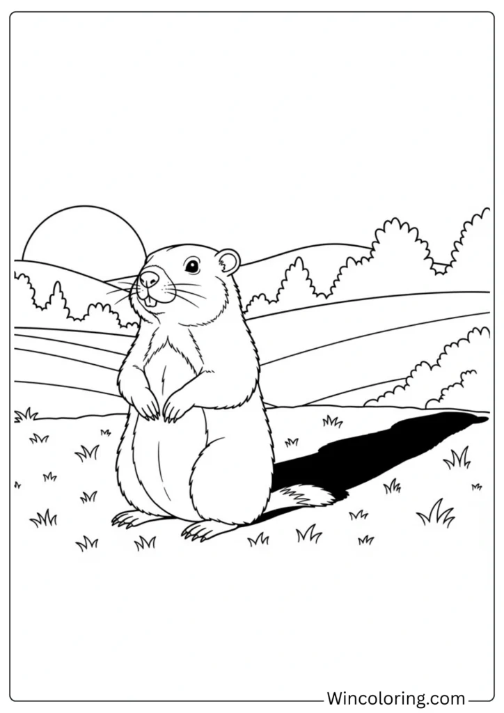 Groundhog Checking Shadow