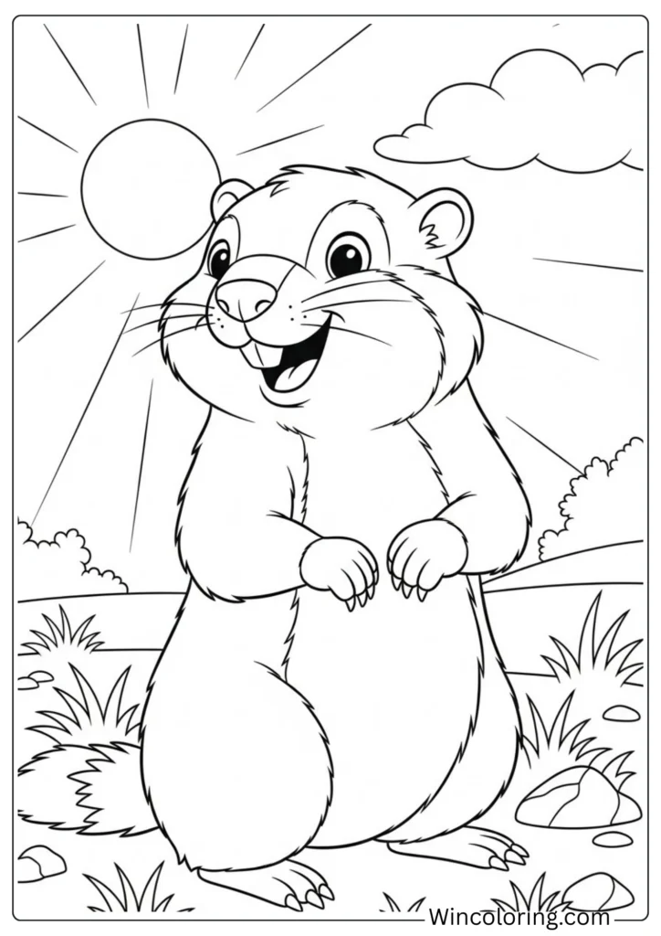 Groundhog Smiling Brightly