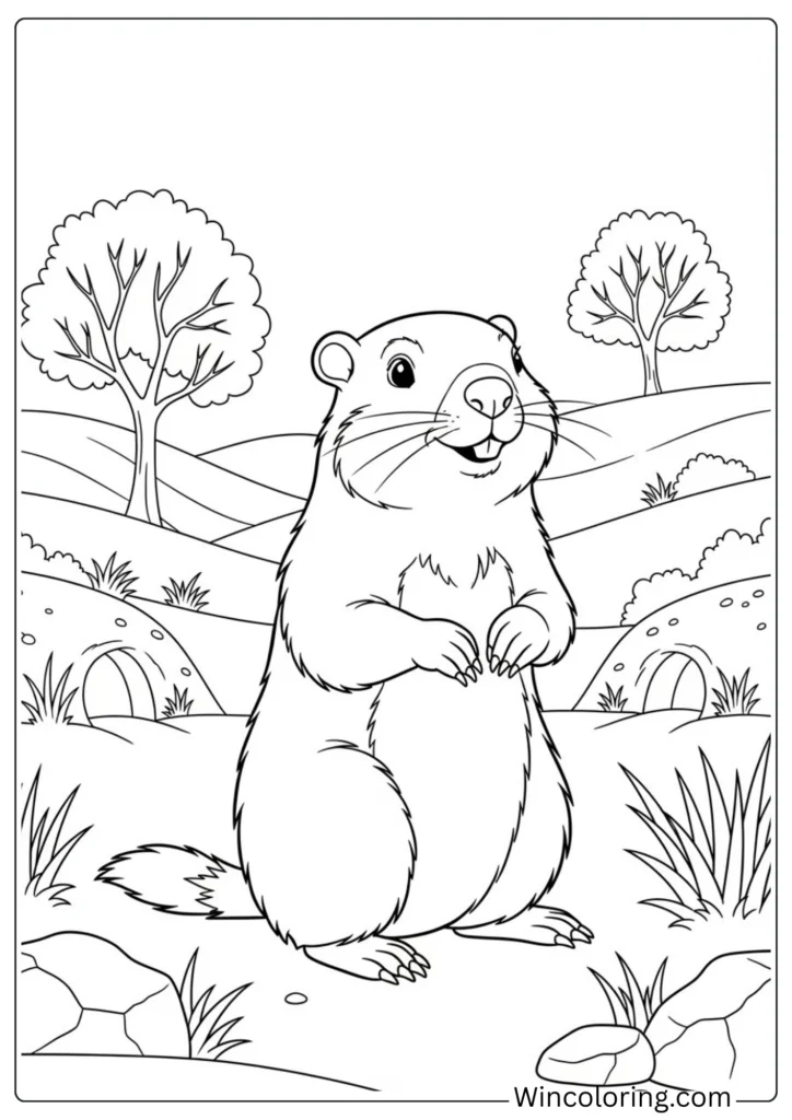 Groundhog in Landscape