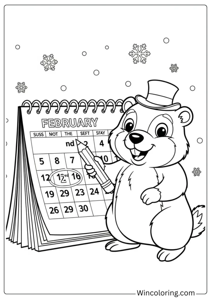 Groundhog with Calendar