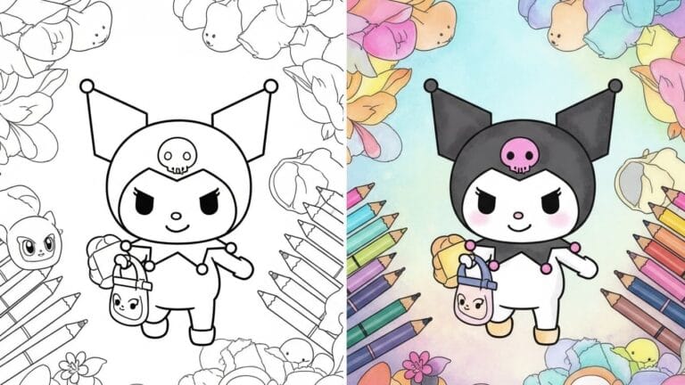 Kuromi Coloring Pages