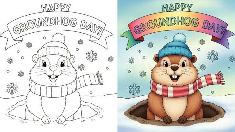 Groundhog Day Coloring Pages