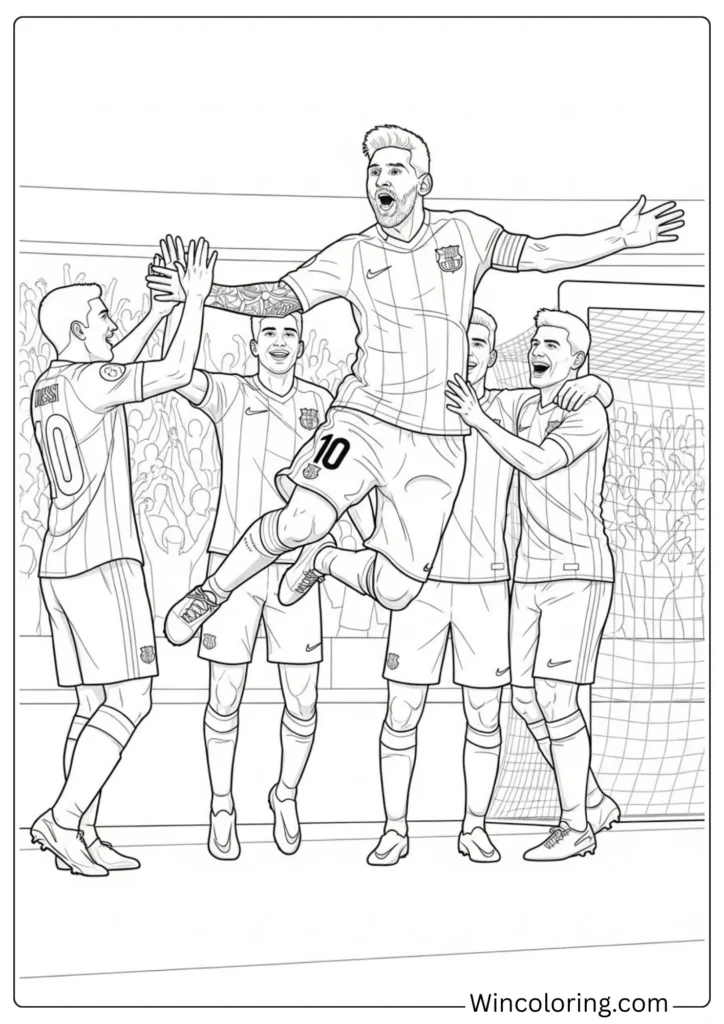 Messi Celebrating with Teammates