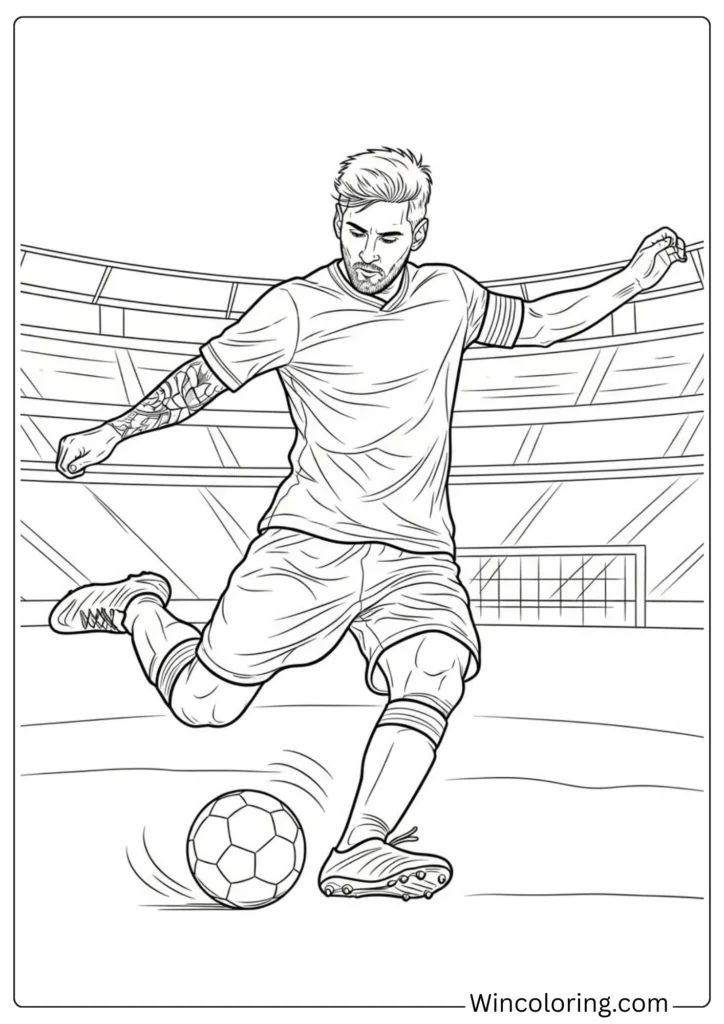Messi Kicking with Left Foot