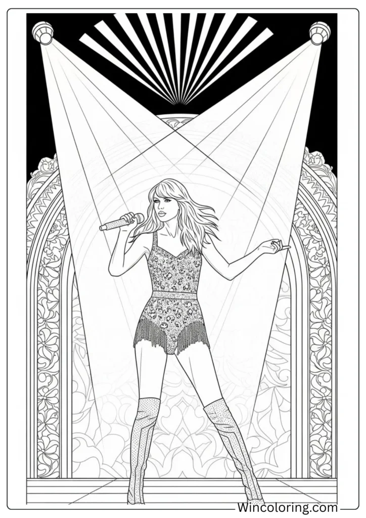 Taylor on Stage Coloring Page