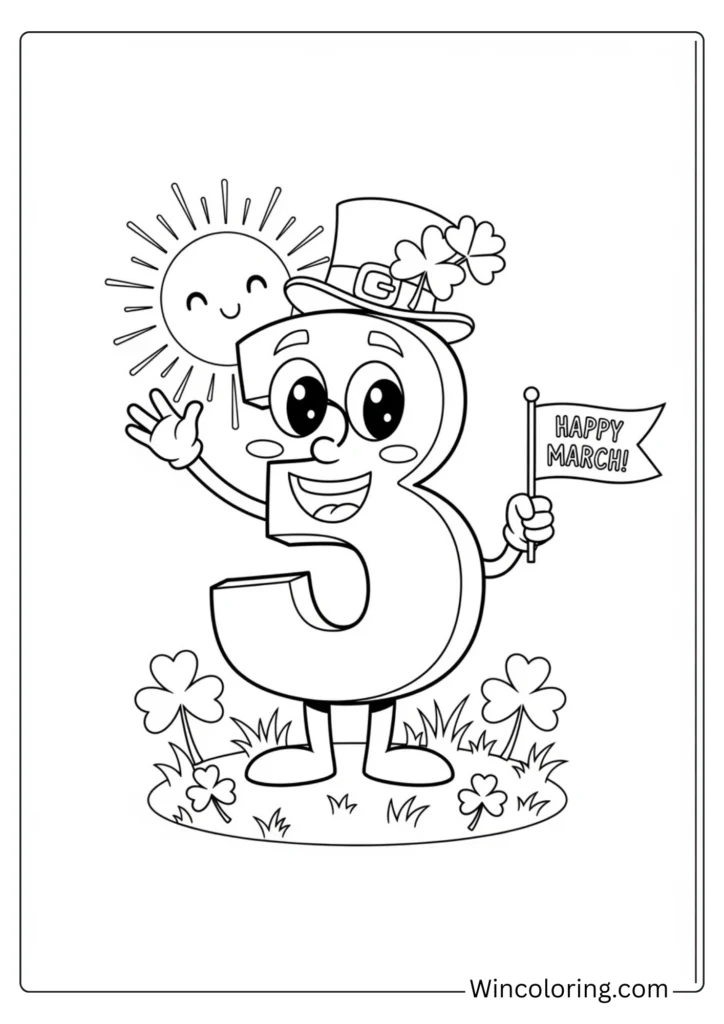 Happy March Number Character