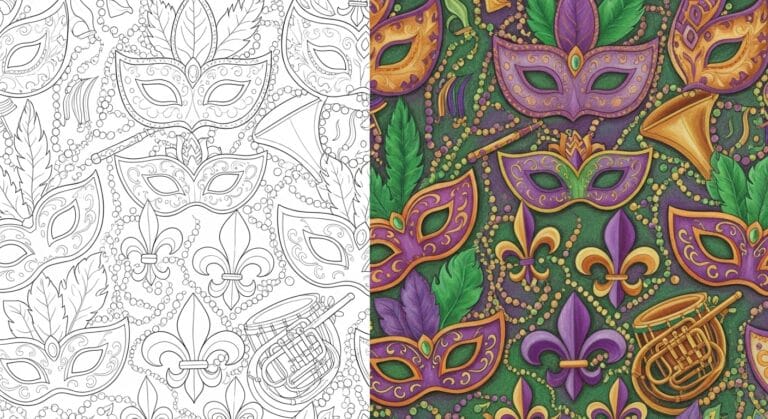 Mardi Gras coloring pages