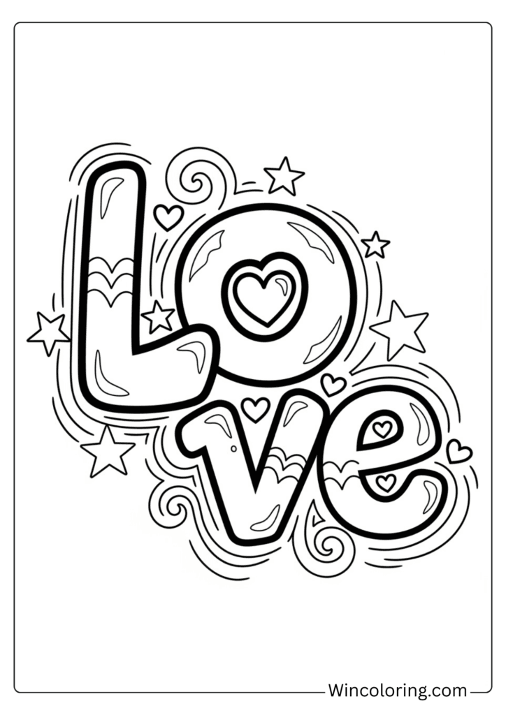 Love in Cartoon Graffiti Style