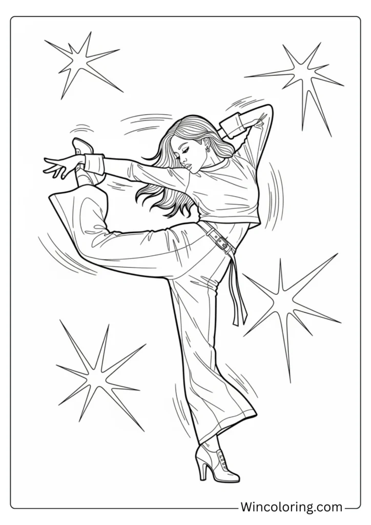 Rosé in Dynamic Dance Move