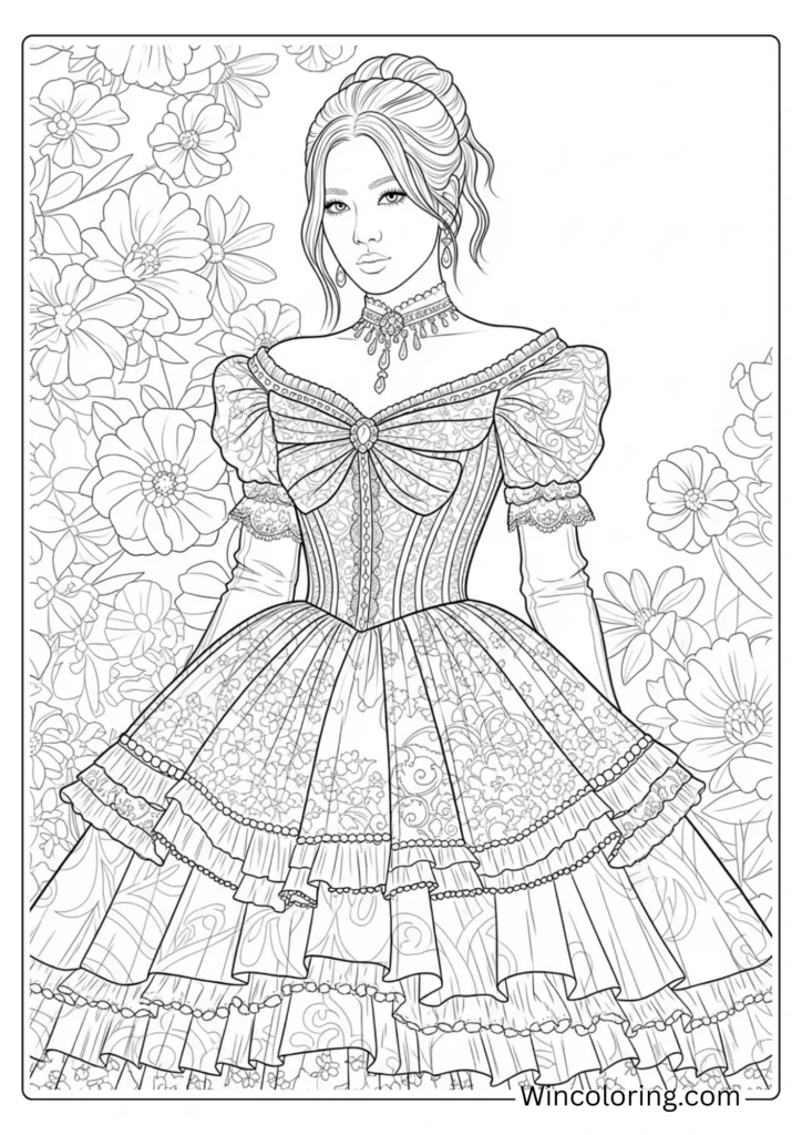 Rosé in Formal Elegant Gown