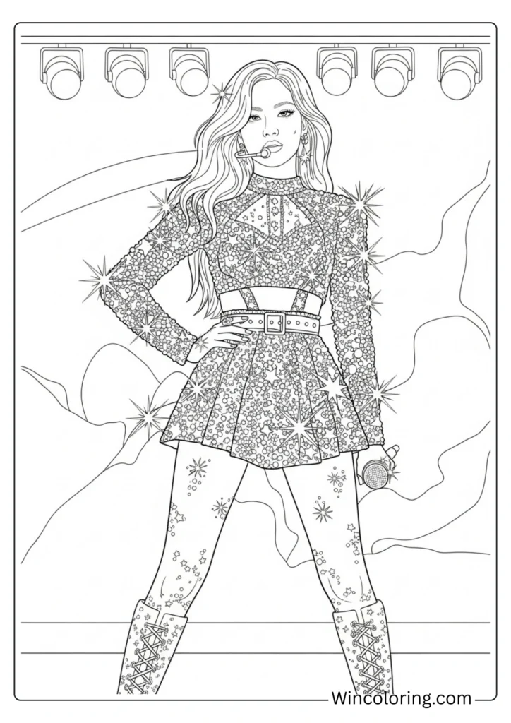 Rosé in Sparkly Performance Costume