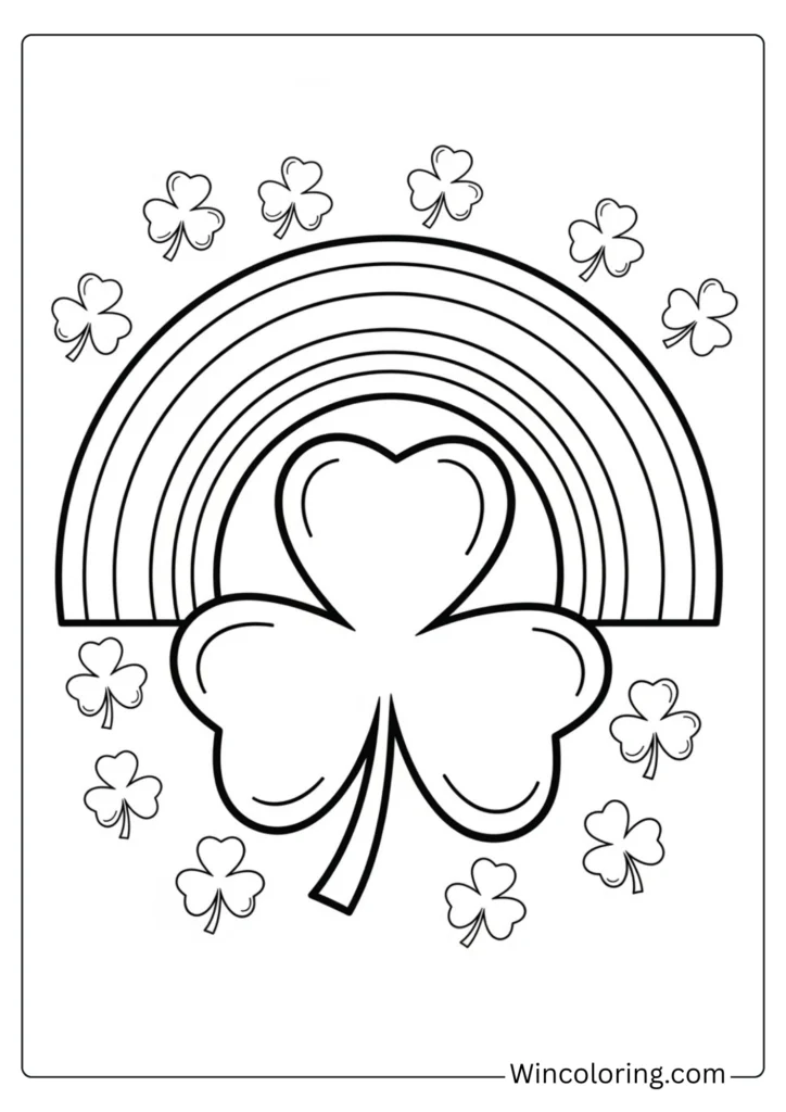 Shamrock with Rainbow
