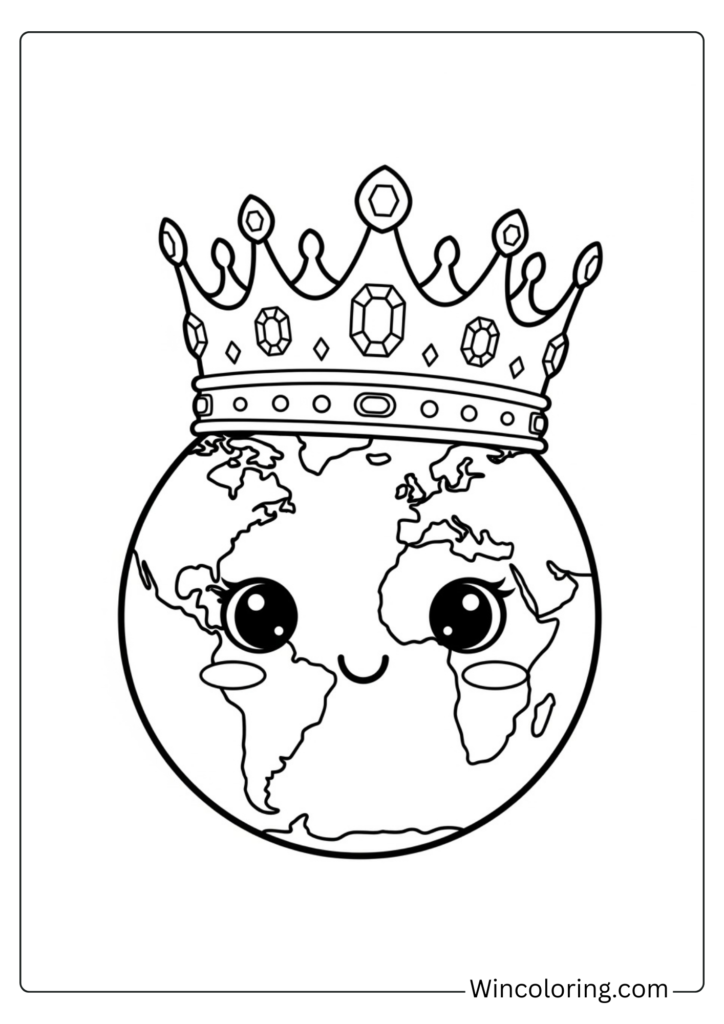 Adorable Earth with Crown