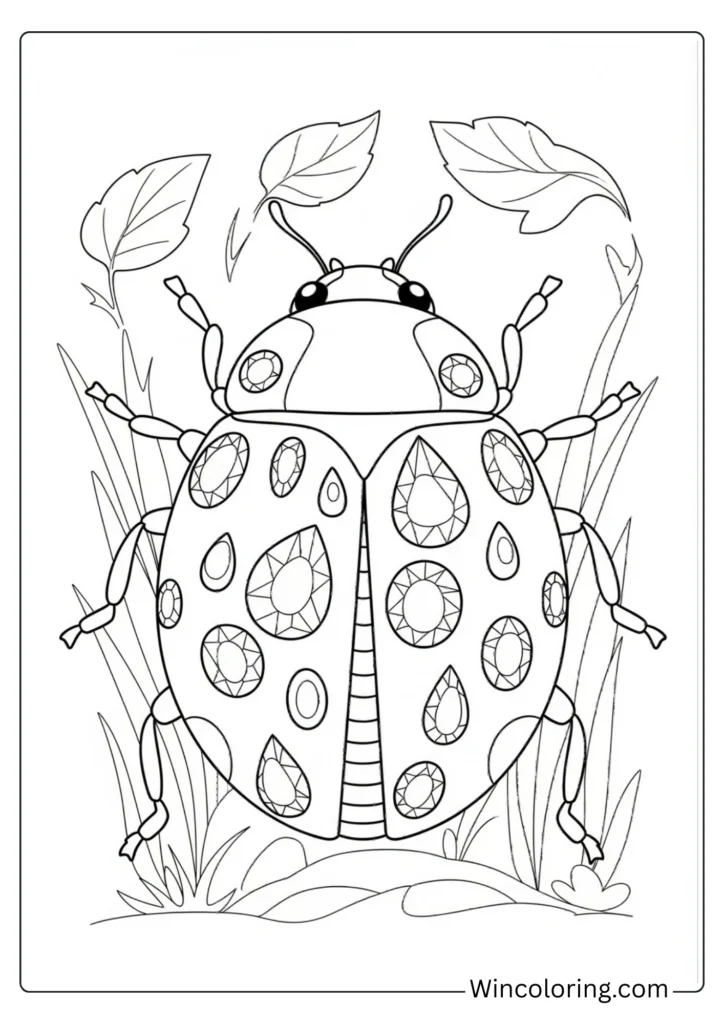 Adorable Ladybug with Raindrops