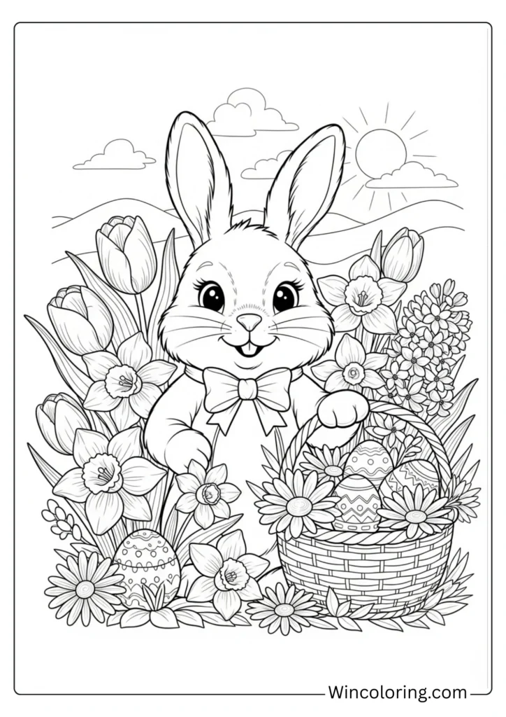 Bunny with Flowers