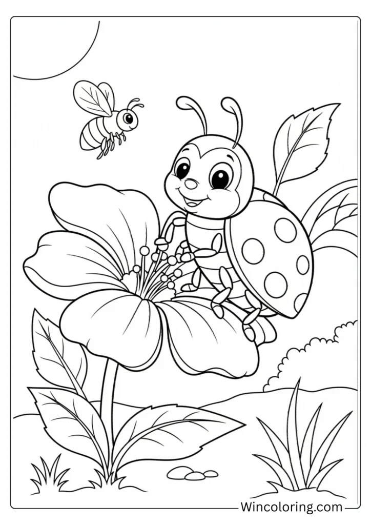 Cute Ladybug Helping