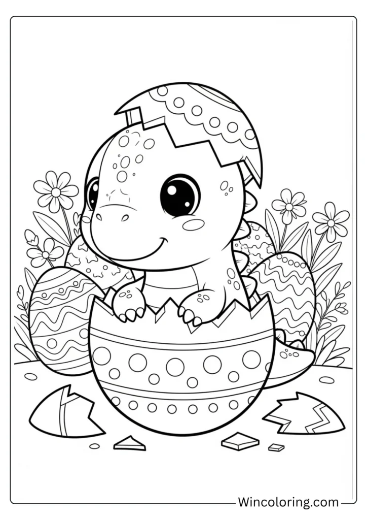 Dino hatching Easter egg
