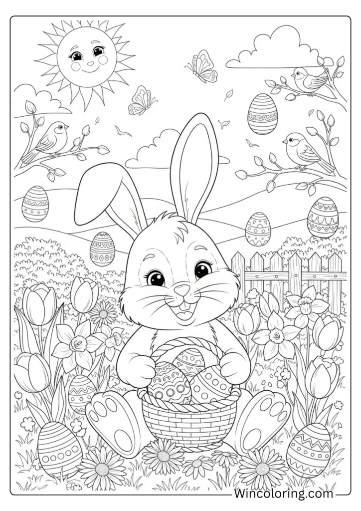 Easter Bunny Springtime Garden