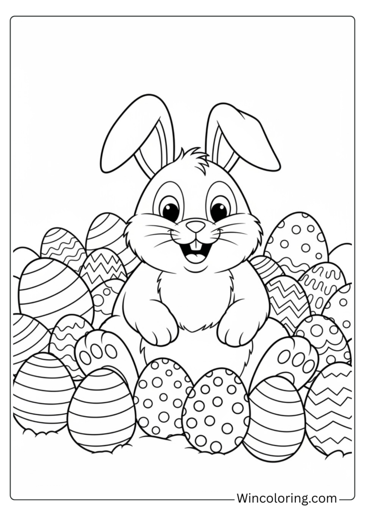 Happy Bunny with Eggs