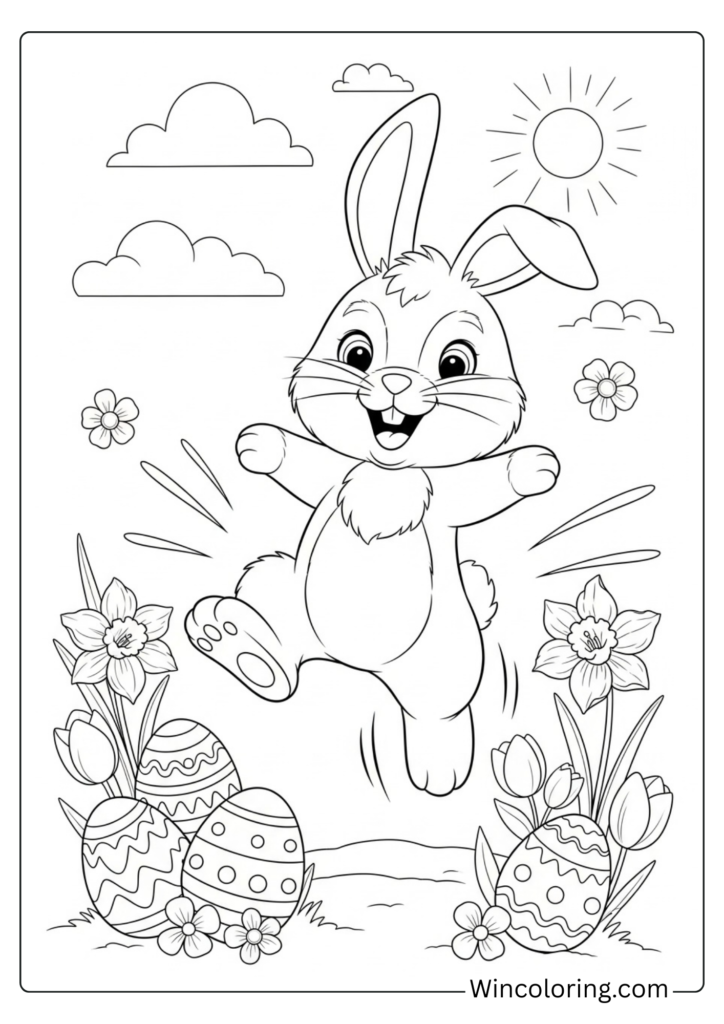 Happy Easter Bunny Hopping