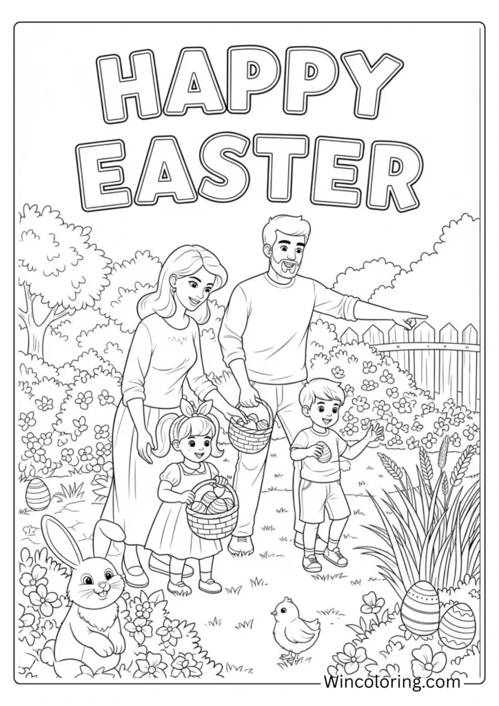 Happy Family Easter Hunt