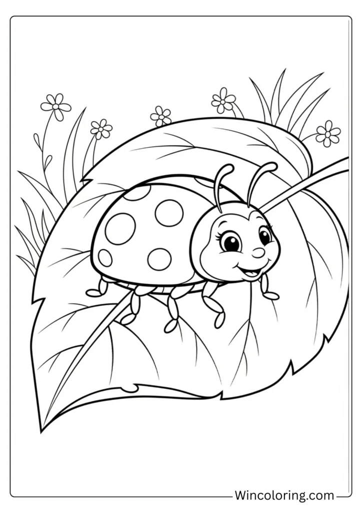 Happy Ladybug Crawling