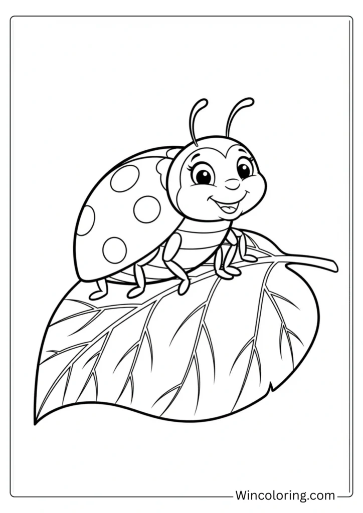 Happy Ladybug on Leaf