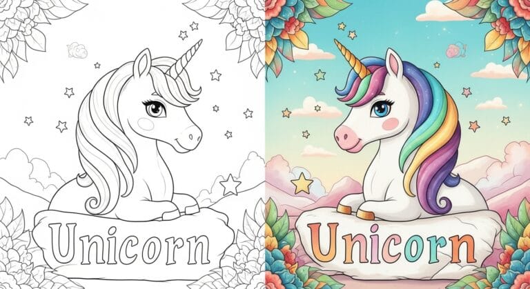 Unicorn Coloring Pages