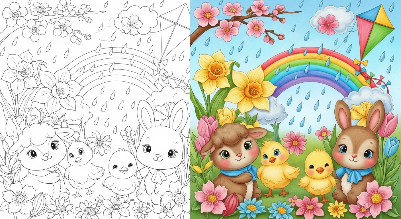 April coloring pages